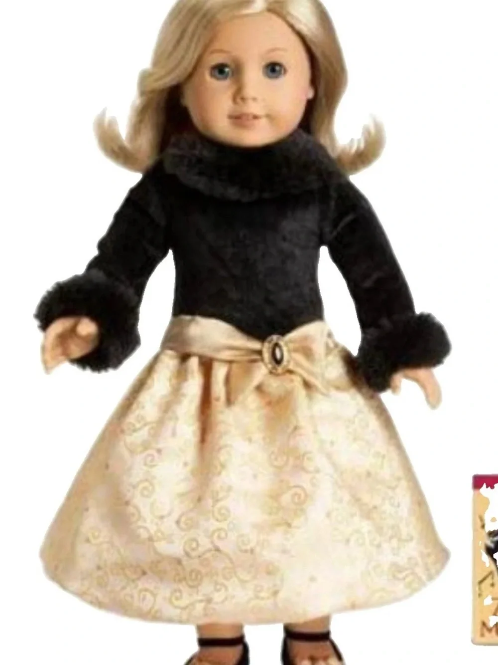 American Girl Doll Midnight Holly 2007 holiday outfit dress shoes accessory EUC